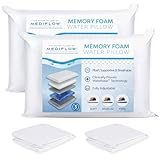 Mediflow Wasserkissen, Memory-Schaum, neu erfunden mit Waterbase-Technologie, klinisch erwiesen, um Schmerzen zu reduzieren und die Schlafqualität zu verbessern. Perfekt für diejenigen, die mehr