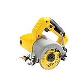 Dewalt Nass-/ Trocken Fliesensäge DWC410 (1.300 Watt, PRCD-Schutzschalter, stufenlose Schnitttiefen- und Gehrungseinstellung, Gehrung 0° bis 45°, regulierbare Wasserzufuhr, 2 m Schlauch)