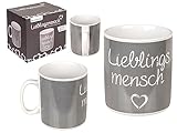 Out of the blue XXL Becher Tasse »Lieblingsmensch« Steingut im Geschenkkarton 850ml, 1 Stück (1er Pack)