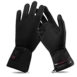 Beheizbare Handschuhe, beheizte Handschuhe Damen Herren mit heizung Winterarbeitshandschuhe dünne beheizbare Handschuhe Fahrrad Winter Handwärmer (Schwarz, M)