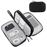 ProCase 3 Schichten Electronic Gadget Reisetasche, Universelle Reisezubehör Gerät Portable Organizer Trage Hülle für Kabel Adapter SD Karten Power Bank -Schwarz