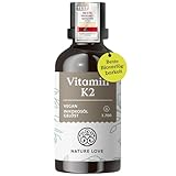 NATURE LOVE® Vitamin K2 MK7-200µg - 1700 Tropfen (50ml) - Höchster all-trans-Gehalt 99,7+% - Hochwertig: K2VITAL® von Kappa - gelöst in MCT Kokos-Öl - Hochdosiert, vegan & in Deutschland produziert