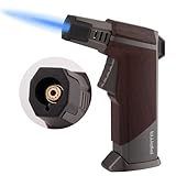 Küchenbrenner zum Küche Flambierer und Heimwerken, Lötbrenner mit Sicherheitsverschluss und verstellbarer Flamme, nachfüllbares Butangasfeuerzeug für BBQ Creme Brulee, Schweißen,Backen(Ohne Gas)