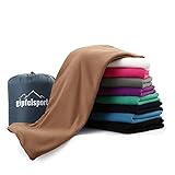 Mikrofaser Fleece Decke mit Schlafsackfunktion I Größe 185 x 150cm, 690 g I Microfaser Camping Deckenschlafsack I braun