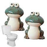 WC-Bolzenkappen – niedliche Froschabdeckungen, WC-Schüssel-Schraubenabdeckungen, bezaubernde Keramik-Frosch-WC-Bolzen, dekorative Kappen, elegantes Design, Froschförmige Keramik-dekorative Abdeckungen