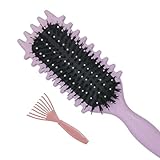 JOIYHY Curly Hair Brush,Curly Hair Brush,Bounce Haarbürste, professionelle Entwirrungsbürste für jeden Haartyp (Lila)