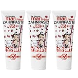 Dr.Strobls Kinderzahnpasta Erdbeere, Zahncreme Kinder 0-6 Jahre, Kariesschutz Milchzähne, 3x75ml, 3er Pack