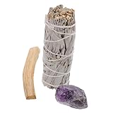 BESTYASH 1Satz Salbei Räucherbündel Aromatherapie Duft für Yoga Meditation Wohnzimmer und Besondere Anlässe Enthält Heilenden Holzstab und Salbei für Entspannendes