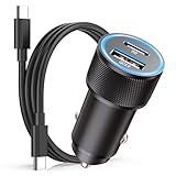 Zigarettenanzünder USB C Auto Ladegerät 60W, Kfz Ladegerät USB C Adapter Auto PD&QC3.0 USBC Zigarettenanzünder Adapter mit Ladekabel USB C für Samsung Galaxy S25 S23 S22 S21,iPhone 16 15 Pro Max/Plus