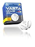 VARTA Batterien Knopfzellen CR2430, 10 Stück, Power on Demand, Lithium, 3V, kindersichere Verpackung, für Smart Home Geräte, Autoschlüssel und weitere Anwendungen [Exklusiv bei Amazon]