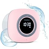 MEDION S66884 Duschradio mit Bluetooth (Badradio, UKW Radio, Saugnapf, LED-Display, IPX6 Wasserdicht, integrierter Akku, MD43884) pink