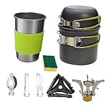 FOYTOKI 1 Satz Camping-Kochgeschirr-Set kochgeschirr outdoor outdoor-kochgeschirr campinggeschirr set Rucksack-Kochgeschirr Campingbesteck Kochgeschirr aus Aluminiumlegierung Campingtöpfe