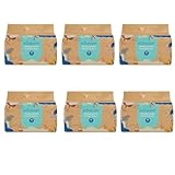 ECOBOOM Öko-Windel aus Bambus, 70 % biologisch abbaubar, hypoallergen (Größe 1/NB  3 kg, Packung mit 6 Beuteln, insgesamt 204 Pads)