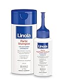 Linola Forte Shampoo + Forte Kopfhaut-Tonikum - 200 ml + 100 ml - Pflege-Set gegen trockene Kopfhaut und Schuppenflechte - Haarshampoo und Haarwasser gegen Juckreiz