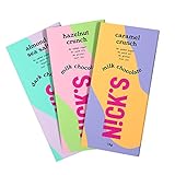 NICKS Schokolade Tafeln Mix ohne Zuckerzusatz, Glutenfrei, Low carb, ohne Palmöl, Keto Schokoladen (3x75g)