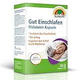 SUNLIFE Melatonin Kapseln hochdosiert - 1 x 30 Stück - Melatonin 1mg Kapseln mit Zitronenmelisse-Extrakt - Gut Einschlafen Kapseln für Erwachsene - hochwertiges Schlafmittel - ideal bei Jetlag