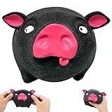 Antistress Spielzeug Schwein Stressspielzeug,Squishy Squeeze Toy Antistressball,Anti Stress Würfel Lustige Geschenke,Anti Stress Spielzeug Geschenke für Erwachsene und Kinder (Schwarz)