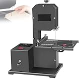 STIDEsknautic Bandsäge für die Holzbearbeitung mit Metalltisch, neigbar (0–45°),70 mm Schnitthöhe,Ausladung: 90 mm,Kurven- und Geradeschnitte,800W-Motor,max Sägebandgeschwindigkeit 1750r/min