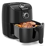 Aigostar - 4L Heißluftfritteuse, airfryer für den Hausgebrauch, 1500 Watt, schnelles und energieeffizientes Kochen, geeignet für gesundes, fettarmes Kochen, Schwarz, Hayden Alpha