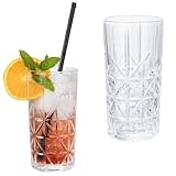 Gläser Set 6 teilig 300ml Trinkgläser modern Cocktailgläser Wassergläser Longdrinkgläser Kristall Optik Coctail Glas Trinkglas groß Water Glasses Longdrink Slush Glass Cup Saftgläser Cocktail