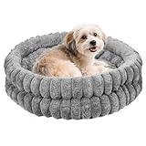Katzenbett Flauschig, Runden Katzenbett mit Herausnehmbarem Innenpolster, Inklusive Nackenstützkissen und Rutschfester Kunststoffbasis, Maschinenwaschbar, für Die Maschinelle Reinigung (M: 60*20 cm)