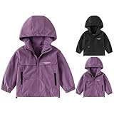 Softshelljacke Winterjacke Jungen Mädchen Winddicht Warme Jacke Sweatjacke mit Reißverschluss Winter Regendicht Outdoorjacke Wintermantel Trenchcoat für Kinder Kleinkind (Purple, 5-6 Years)