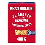 Barilla Pasta Al Bronzo Mezzi Rigatoni 1x400g I mit Bronze-Matrizen geformt, für intensive Rauheit, 100% hochwertiger Hartweizen