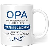 Geschenkideen Opa - Das Perfekte Geschenk Aber Du Hast Ja Uns - Geschenke für Opa - Opa Tasse - Opa Enkel Geschenk Geburtstag - Keramik 330ml