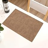 Homxi Tischsets Waschbar 10 Stück, 30 x 43 cm, Rechteck mit Einfarbig, Tischsets Waschbar PU Leder, Kaffee