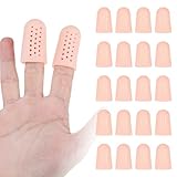 Gjinxi Gel-Fingerlinge, Silikon-Daumenschutz, atmungsaktiv, Gel-Fingerlinge, Schutz für Fingerspitzen, Ärmel für Ekzeme, Wunden, Rissbildung, Blasen, gebrochene Arthritis, 32 Stück