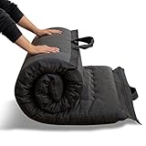 MAXYOYO Tragbare Faltbare Futon -Matratze, Hypoallergener Stoff Und Memory Foam Matratzenpad Mit Griff Und ReißVerschluss FüR GäStewagen Im Innen Camping Im Freien (Dunkelgrau, 71 X 190 cm)