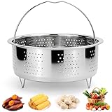 BINYI Dampfgarer Einsatz Edelstahl 304 Dämpfeinsatz für Topf Dünsteinsatz 20 cm Dampfkocher Dampftopf Siebeinsatz für Töpfe Dampfkorb Schnellkochtopf Dünsten von Gemüse Früchte Eier