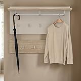 IDIMEX Wandgarderobe Bilbao 2-teilig, Cremona Eiche/Kaschmir, bietet neun Kleiderhaken, eine Kleiderstange und eine Hutablage. Weitere Features: Garderobenpaneel, Flurgarderobe, Garderobenset