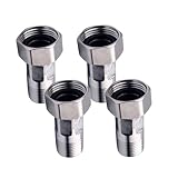 4 Stück Edelstahl-Wasserrohr-Reduzierverbindung, Schnellkupplung, Wasserzähler, Pumpen, Rohrverschraubung mit Dichtungsscheibe