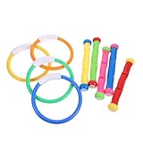 BESPORTBLE 9Stücke Teiliges Tauchspielzeug für Bunte Tauchringe und Sticks für Pool Wasserspielzeug zur Verbesserung der Schwimmfähigkeiten für Viel Spaß im Wasser