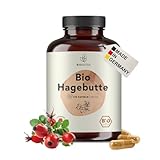 BIONUTRA® Bio Hagebutten Kapseln hochdosiert, 5200 mg Tagesdosis, rückstandskontrolliert, deutsche Herstellung, vegan, laktose- & glutenfrei, ohne Zusätze, Hagebutte Bio, 270 Stück x 650 mg