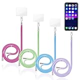 Vicloon Kette zum Umhängen, 4 Stück Smartphone Necklace, mit Transparent Pad Handy Lanyard, Universal Handykette geeignet für alle Smartphones, Verstellbar und Abnehmbar