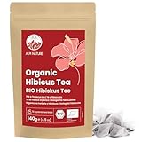 Hibiskustee BIO von Alpi Nature, 70 Tee Pyramidenbeutel à 2g, bio Hibiskus Teebeutel 140g, Hibiskusblüten getrocknet zur Zubereitung von Kräutertee und Hibiskusblütentee, Pyramiden Teebeutel