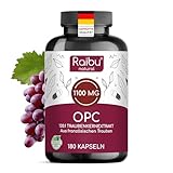 OPC Traubenkernextrakt hochdosiert - 1.100 mg Extrakt pro Tag - 120:1 Extrakt aus französischen Trauben - 95% OPC Gehalt - 180 vegane Kapseln - laborgeprüft & in Deutschland produziert