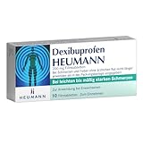 Dexibuprofen HEUMANN 200 mg Filmtabletten: Präzise Schmerzlinderung bei leichten bis mäßig starken Kopf-, Zahn-, Muskel- & Gelenkschmerzen, genauso effektiv wie 400 mg Ibuprofen, mit Bruchkerbe, 10 St