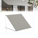 YRHome Markise Fallarmmarkise einziehbar 150x145 cm - Balkonmarkise & Sonnenschutz für Terrasse/Garten - Wetterfest mit UV-Schutz Inkl. Montagezubehör - Ideal für Fenster & Balkon (Grau)
