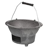 FONDOTIN Cast Iron Bbq Grill Tragbarer Holzkohlegrill aus Gusseisen für Garten und Camping Multifunktional für Bbq und Kochen