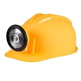 Boland 01414 - Bauarbeiter-Helm mit Licht, Gelb-Schwarz, für Erwachsene, verstellbare Größe, Baustelle, Kostüm, Karneval, Mottoparty
