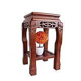 OOJAMQZZ Holzständer, quadratischer Blumenständer, Bonsai-Tisch, antiker Couchtisch, Aquarium, Gestell mit ungerader Steinrahmen, Blumenhocker, Garten, Pflanzenständer, Ausstellungsständer (Größe