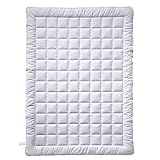 billerbeck Bettdecke Simone Superlight - Seidenbettdecke – 135 x 200 cm – Sommerdecke, kühlende Bettdecke, leichte Sommerdecke – 100 % Baumwoll-Bezug, Weiß