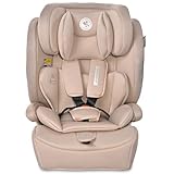 Lorelli Auto Kindersitz 9-36kg Adventure i-Size 76-150 cm, mitwachsender Autositz für Kinder, Babysitz, Autokindersitz, Einstellbare Kopfstütze, 5-Punkt-Sicherheitsgurt, beige