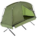 Stelzen-Zelt mit Angel-Liege – 185x76x154 cm – 1-Personen-Campingzelt mit Moskitonetz & Tragetasche – 600D Polyester, Stahlrahmen – Feldbett-Zelt für Camping, Angeln & Outdoor