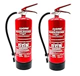 2X ANDRIS® Marken-Feuerlöscher 6kg ABC Pulverlöscher mit Manometer EN 3 inkl. ANDRIS® Prüfnachweis mit Jahresmarke