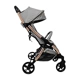 Eurochoise SX 618 Kinderwagen – Leichter Reisebuggy klappbar bis 22 kg, Einhand-Faltsystem, verstellbare Rückenlehne, 5-Punkt-Gurt, Sonnenverdeck & Einkaufskorb – Buggy 0–36 Monate - Grau