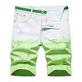 Herren-Shorts, zerbrochene Herren-Shorts, Arbeits-Shorts, große Größe, mit Taschen, lässig, modisch, schmale Passform, gerade, Caprihose, Jeans, vielseitig, atmungsaktiv, bequeme Shorts